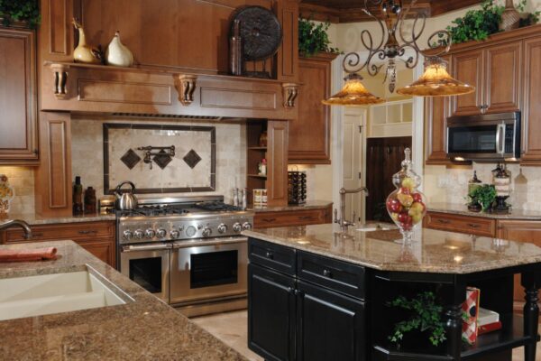 modern kitchen black granite countertops